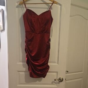 Emerald Sundae Red Satin Mini Dress